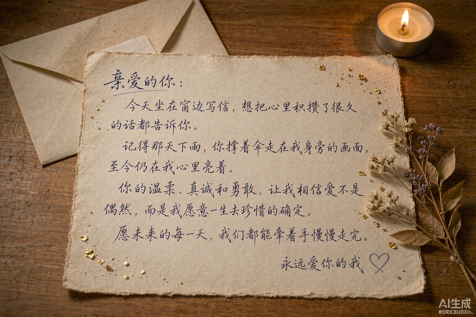 情书手写 · 撒金信纸 520 字