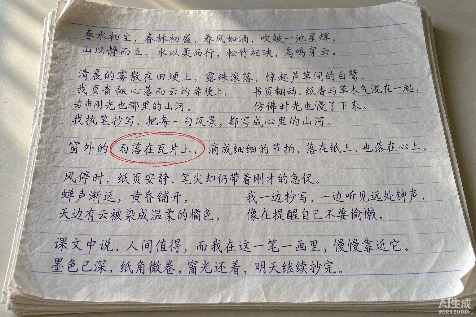 课文罚抄 ·《岳阳楼记》50 遍